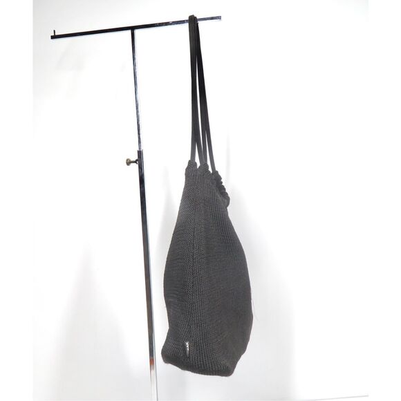 The Sak Elliott Lucca Large Black Crochet Shoulder Evening Bag Purse Vintage - Picture 2 of 7